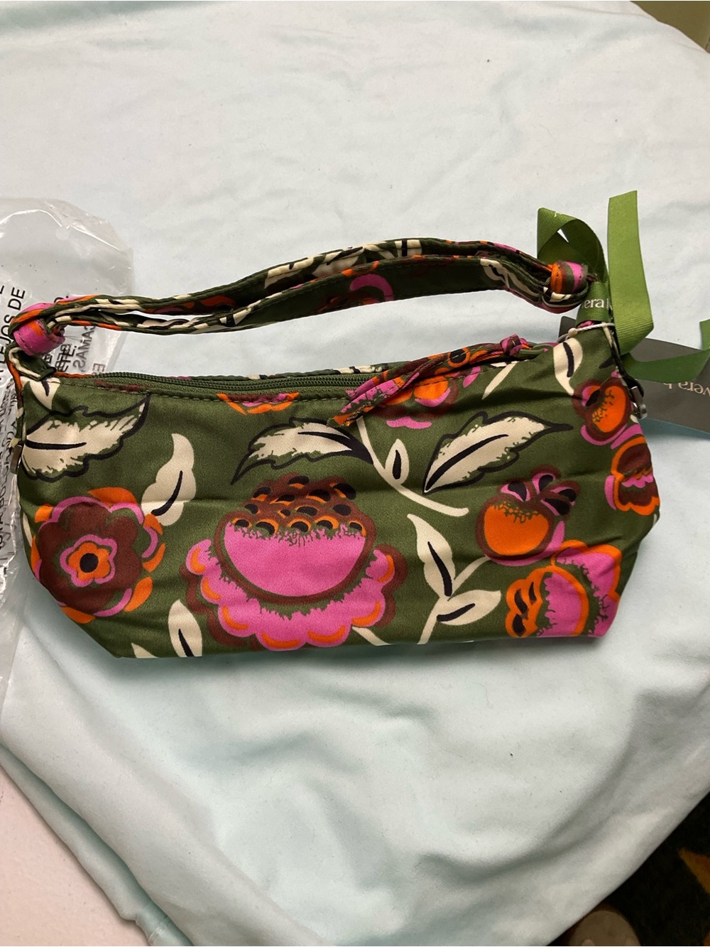 Roxbury Crescent Crossbody Bubbly Flowers Green